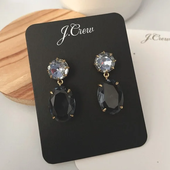 JCREW Oval Drop Earrings NWT Blue - Picture 4 of 6
